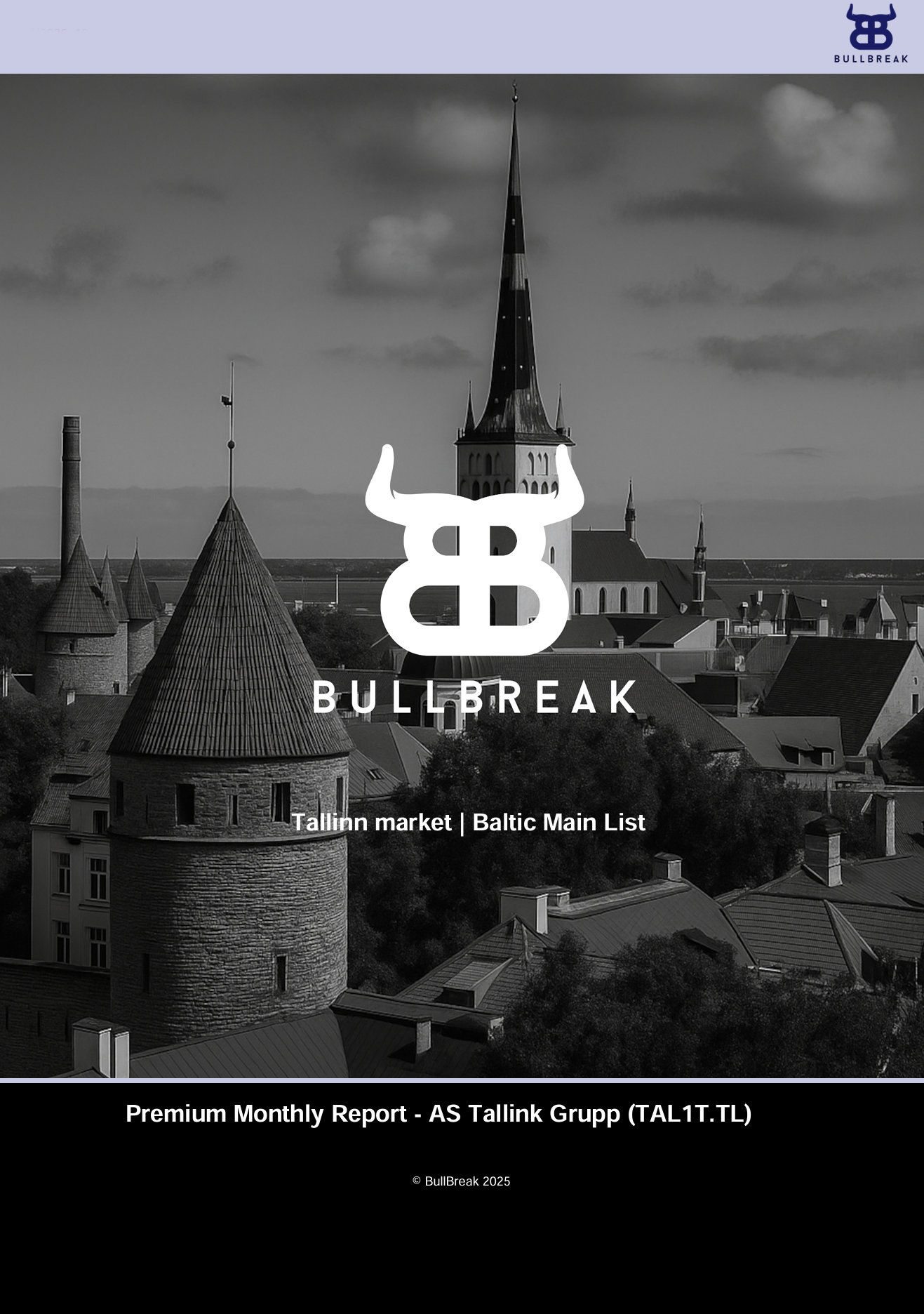 Premium Monthly Report - AS Tallink Grupp (TAL1T.TL) - October 2025